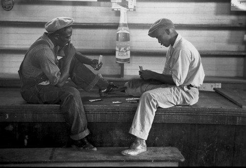 African American Playing cards on a bench Poster Print - Item # VARBLL058744911L