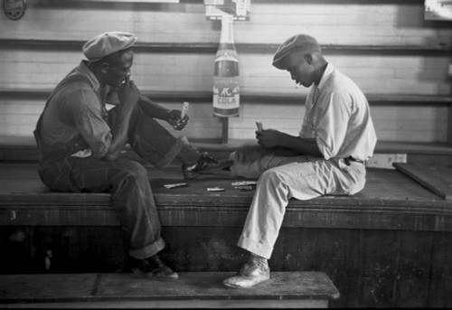 African American Playing cards on a bench Poster Print - Item # VARBLL058744911L