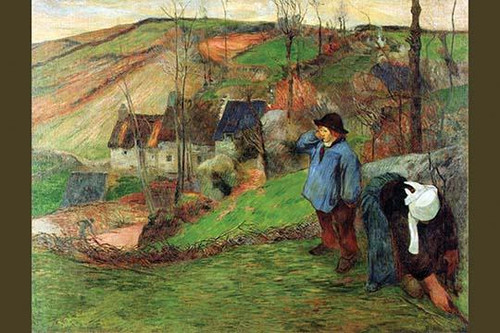 Breton Shepherd with wife looks over fields Poster Print by Paul  Gauguin - Item # VARBLL0587259914