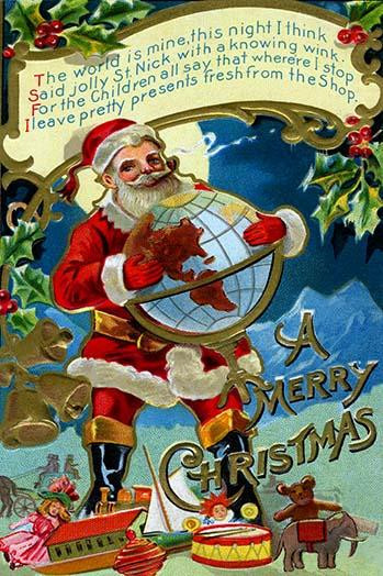 The world is mine, this night I think Said jolly St. Nick with a knowing wink For the children all say where'er I stop I leave pretty present fresh from the shop. Poster Print by unknown - Item # VARBLL0587229837