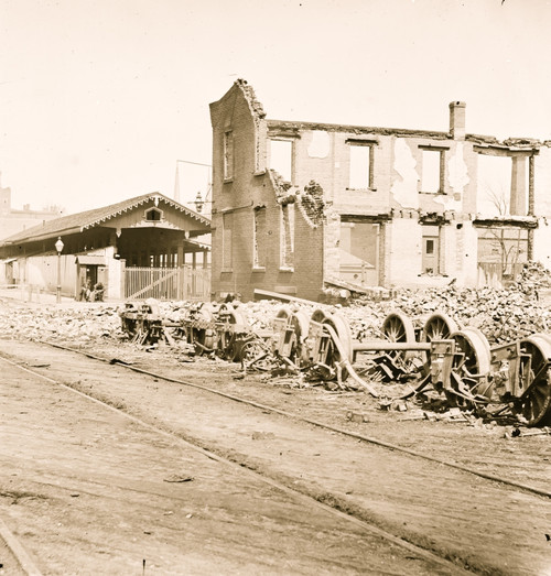Richmond, Va. Wheels and burned railroad cars near Richmond & Petersburg Railroad station Poster Print - Item # VARBLL058745246L