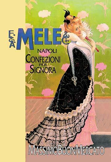 Poster promoting "Ladies Wear" at the department store E.A. Mele in Naples.   Created by Aleardo Villa was a painter , illustrator and advertising Italian . Poster Print by Aleardo Villa - Item # VARBLL0587004460