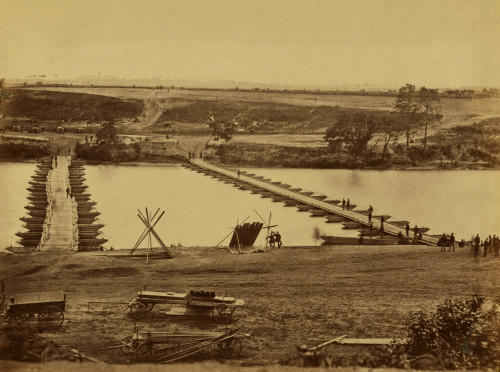 Pontoon bridge across the Rappahannock; two pontoon bridges over the Rappahannock River used in the battle of Fredericksburg. Poster Print - Item # VARBLL058753427L