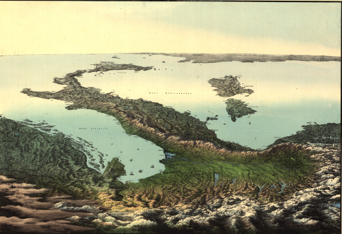 Pictorial aerial map of the Italian Peninsula & Sicily - 1800's Poster Print - Item # VARBLL058758653L