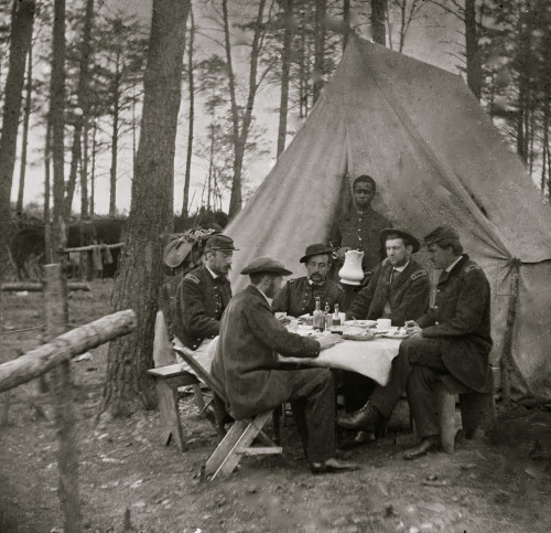 Brandy Station, Va. Dinner party outside tent, Army of the Potomac headquarters Poster Print - Item # VARBLL058754216L