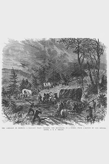 Baggage Train Crosses the Mountains in a Storm Poster Print by Frank  Leslie - Item # VARBLL058733004x