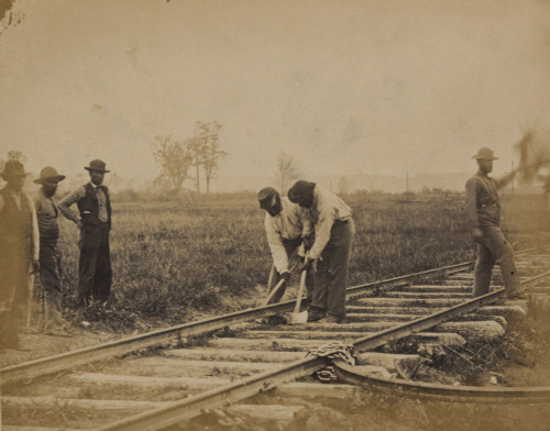 Military railroad operations in northern Virginia: African American laborers working on rail Poster Print - Item # VARBLL0587631643