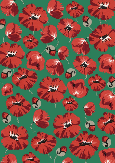 Repeating Pattern - Poppies - Green Background Poster Print By ® Mary Evans Picture Library - Item # VARMEL11094349