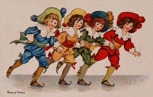 Four Skating Boys  By Florence Hardy Poster Print By Mary Evans/Peter & Dawn Cope Collection - Item # VARMEL10296918