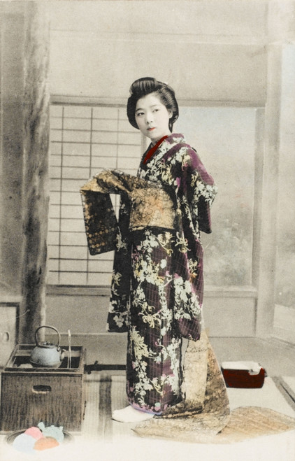 Japanese Geisha Girl Getting Dressed Poster Print By Mary Evans / Grenville Collins Postcard Collection - Item # VARMEL10406312