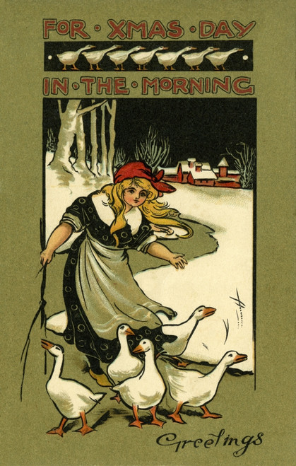 Goose Girl And Her Flock Poster Print By Mary Evans Picture Library / Peter & Dawn Cope Collection - Item # VARMEL10694257