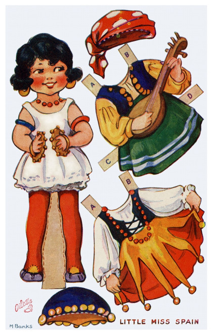 Dressing Doll. Little Miss Spain Poster Print By Mary Evans Picture Library/Peter & Dawn Cope Collection - Item # VARMEL11066189
