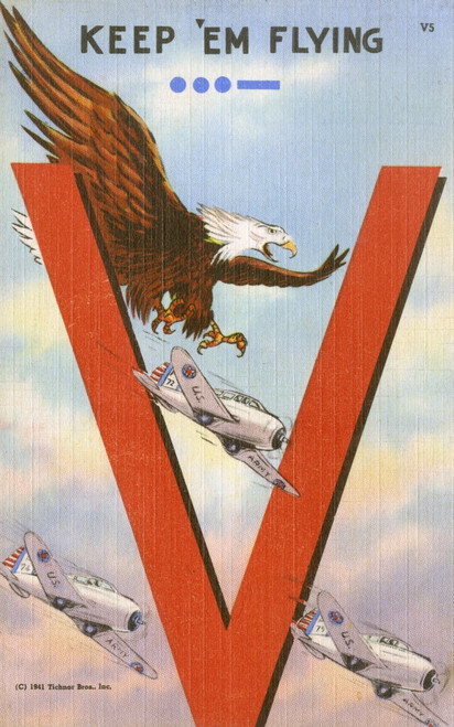 Us War Effort Postcard - 1941 - Keep 'Em Flying Poster Print By Mary Evans / Grenville Collins Postcard Collection - Item # VARMEL10554924