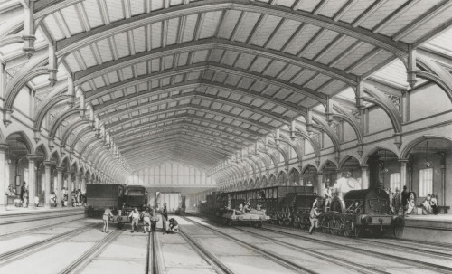 Bristol Station  ?The Gwr? By J C Bourne Poster Print By The Institution Of Mechanical Engineers/Mary Evans - Item # VARMEL10700092