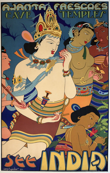 Poster Advertising The Ajanta Frescoes  India Poster Print By Mary Evans Picture Library/Onslow Auctions Limited - Item # VARMEL11017819