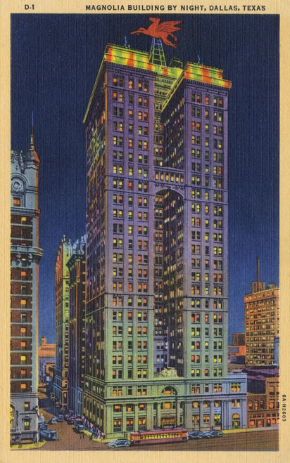 Night View Of Magnolia Building  Dallas  Texas  Usa Poster Print By Mary Evans / Pharcide - Item # VARMEL10910001