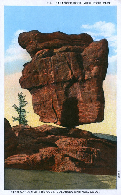 Balanced Rock  Garden Of The Gods Park  Colorado Springs Poster Print By Mary Evans / Grenville Collins Postcard Collection - Item # VARMEL10697635