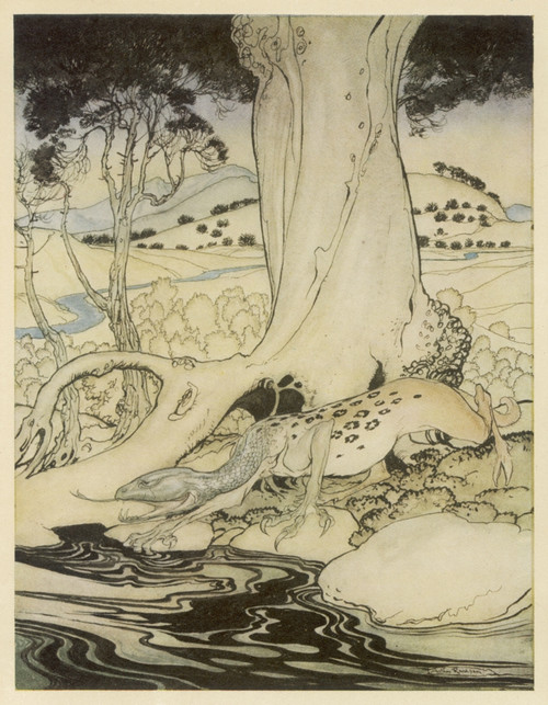 Arthur & Questing Beast Poster Print By Mary Evans Picture Library/Arthur Rackham - Item # VARMEL10053446