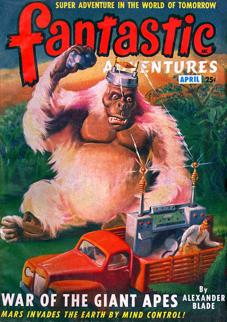 Fantastic Adventures - War Of The Giant Apes Poster Print By Mary Evans Picture Library - Item # VARMEL11059879