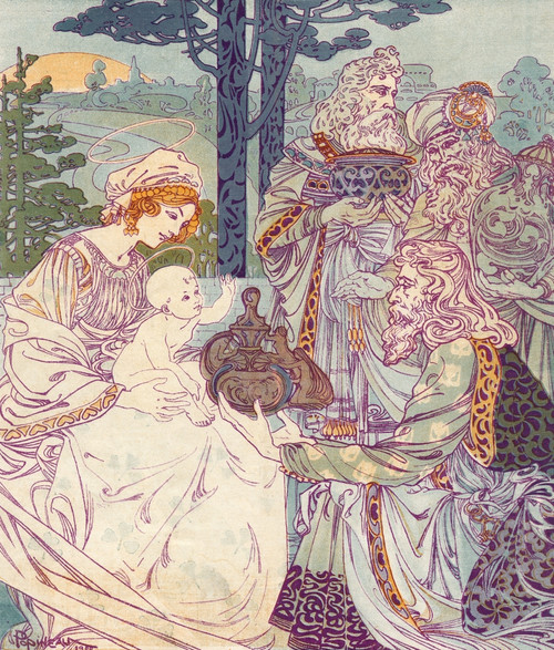Three Wise Men Visiting Mary And The Christ Child Poster Print By Mary Evans Picture Library - Item # VARMEL10005809