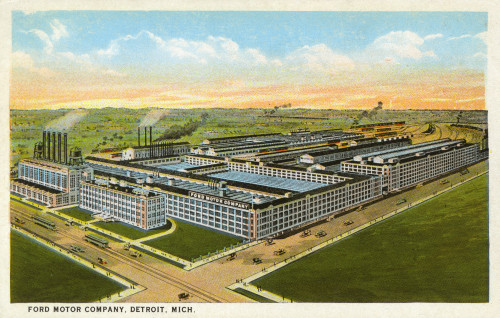 Ford Motor Company Factory - Detroit  Michigan  Usa Poster Print By Mary Evans / Grenville Collins Postcard Collection - Item # VARMEL10546902