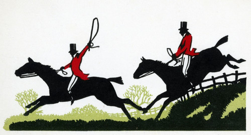 Silhouette Of Fox Hunting Scene Poster Print By ®H L Oakley / Mary Evans - Item # VARMEL10504040