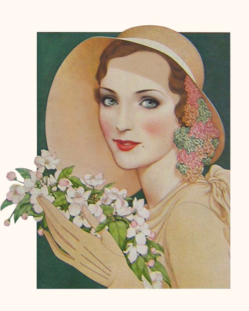 A Young Woman With A Bouquet Poster Print By Mary Evans Picture Library/Peter & Dawn Cope Collection - Item # VARMEL11045327