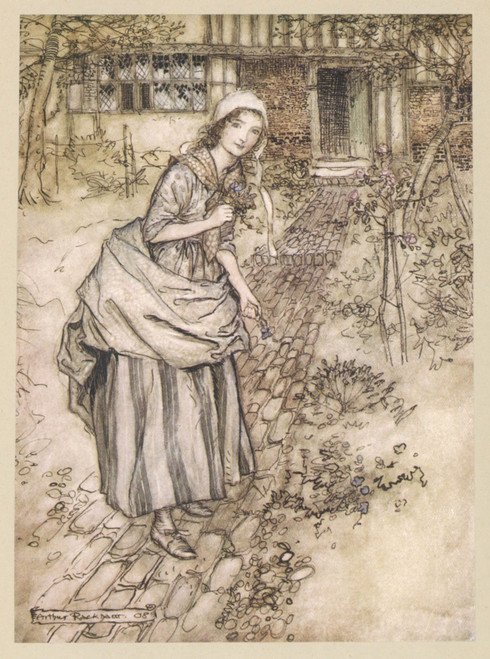 Female/Girl In Garden Poster Print By Mary Evans Picture Library/Arthur Rackham - Item # VARMEL10124475