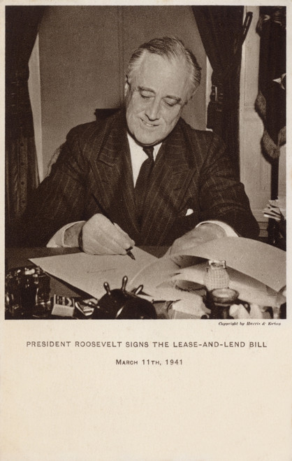 Us President Roosevelt Signs The Lease-And-Lend Bill Poster Print By Mary Evans / Grenville Collins Postcard Collection - Item # VARMEL10678659