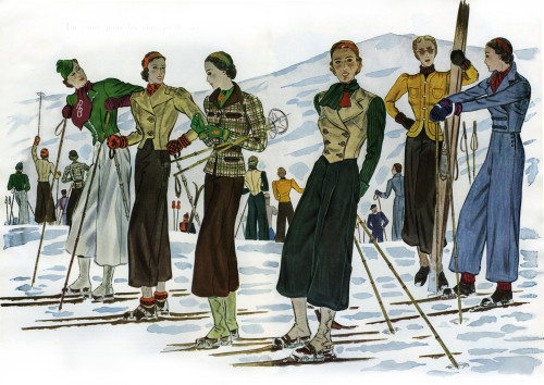Lady Skiers Poster Print By Mary Evans Picture Library / Peter & Dawn Cope Collection - Item # VARMEL10694306