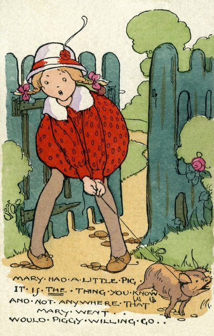 Mary Had A Little Pig Poster Print By Mary Evans Picture Library / Peter & Dawn Cope Collection - Item # VARMEL10903943