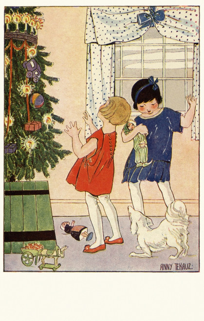 Children Round An Xmas Tree Poster Print By Mary Evans Picture Library/Peter & Dawn Cope Collection - Item # VARMEL11045524