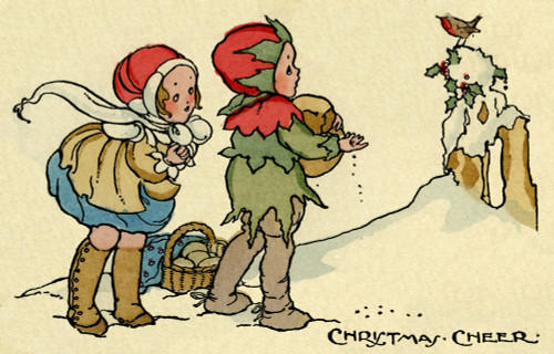 Children Feeding Robin Poster Print By Mary Evans / Peter & Dawn Cope Collection - Item # VARMEL10573366