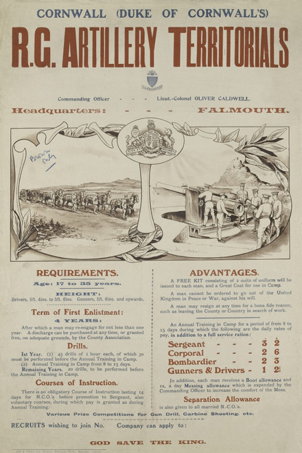 Recruitment Poster - British Military Poster Print By ®The National Army Museum / Mary Evans Picture Library - Item # VARMEL10795361