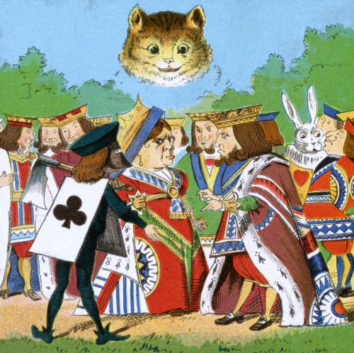 Alice In Wonderland  Playing Cards And Cheshire Cat Poster Print By Mary Evans Picture Library - Item # VARMEL10949868