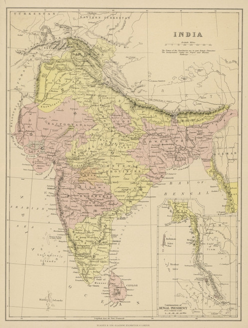 Map/Asia/India C1870 Poster Print By Mary Evans Picture Library - Item # VARMEL10015675