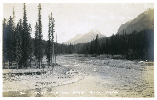 Banff  Alberta  Canada - Goat Mountain And Spray River Poster Print By Mary Evans / Grenville Collins Postcard Collection - Item # VARMEL10948757