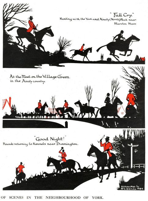 Silhouettes Of Hunting Field Scenes Poster Print By ®H L Oakley / Mary Evans - Item # VARMEL10504048