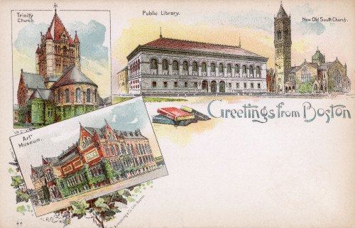 Boston  Massachusetts - Usa - Trinity Church  Art Museum Poster Print By Mary Evans / Grenville Collins Postcard Collection - Item # VARMEL11070242