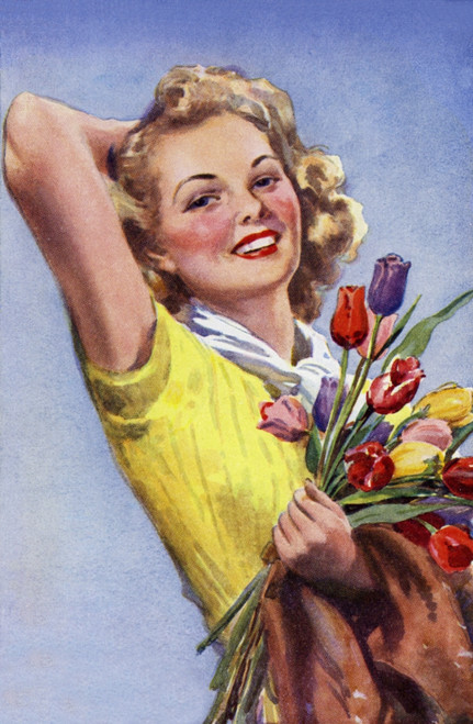 Girl And Tulips Poster Print By Mary Evans Picture Library/Peter & Dawn Cope Collection - Item # VARMEL10554481 Girl And Tulips Poster Print By Mary Evans Picture Library/Peter & Dawn Cope Collection - Item # VARMEL10554481