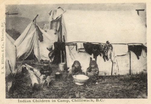Canada - Indian Children In Camp - Chilliwack Poster Print By Mary Evans / Grenville Collins Postcard Collection - Item # VARMEL10507451