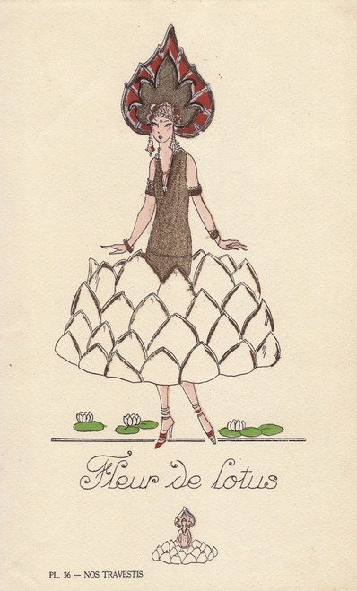 Woman In Fancy Dress Costume As A Lotus Flowerà Poster Print By ® Florilegius / Mary Evans - Item # VARMEL10940927
