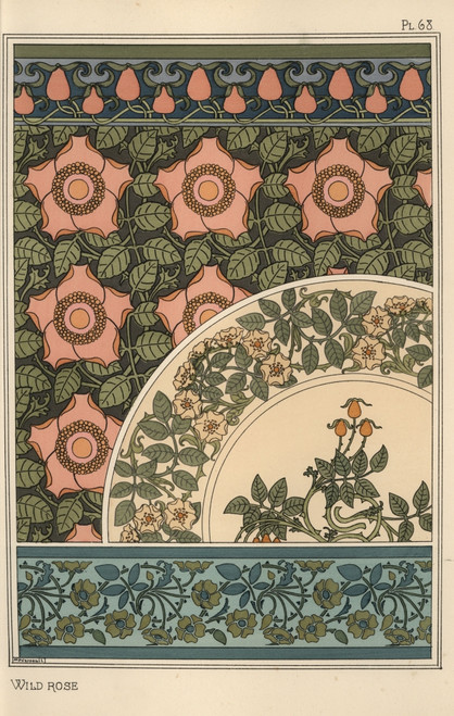 Wild Rose In Art Nouveau Patterns Poster Print By ® Florilegius / Mary Evans - Item # VARMEL10937555