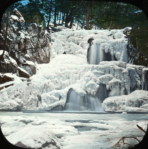 Unattributed Frozen Waterfall - Ny State  Usa Poster Print By ® The Boswell Collection  Bexley Heritage Trust / Mary Evans - Item # VARMEL11677833