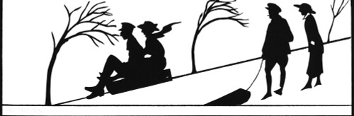 Silhouette Of A Sledding Scene Poster Print By ®H L Oakley / Mary Evans - Item # VARMEL10504056