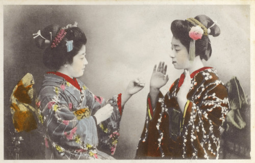 Japan - Geisha Girls Mock Fighting Poster Print By Mary Evans / Grenville Collins Postcard Collection - Item # VARMEL10425659