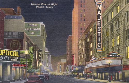 Night Scene In Theatre Row  Dallas  Texas  Usa Poster Print By Mary Evans / Pharcide - Item # VARMEL10910003