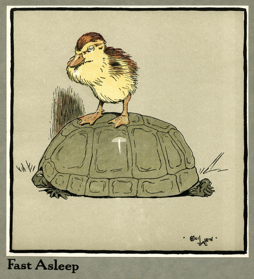 Master Quack The Duckling Riding A Tortoise Poster Print By Mary Evans Picture Library - Item # VARMEL10644915
