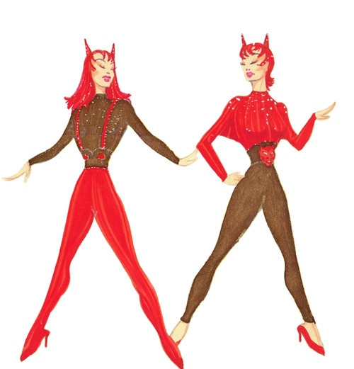 Diabolo Girls' - Murray'S Cabaret Club Costume Design Poster Print By ® The Murrayæs Cabaret Club Collection / Mary Evans Picture Library - Item # VARMEL11677705