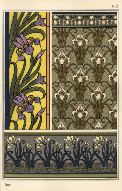 The Iris In Various Patterns For Stained Glassà Poster Print By ® Florilegius / Mary Evans - Item # VARMEL10937502